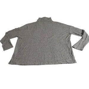 A New Day Gray Turtleneck Mock Neck Top Women Size XXL Ribbed Knit Long Sleeve
